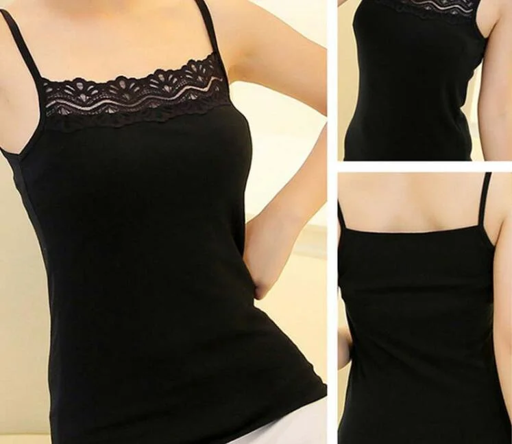 Woman′s Basic Tank Top Cami Black and White